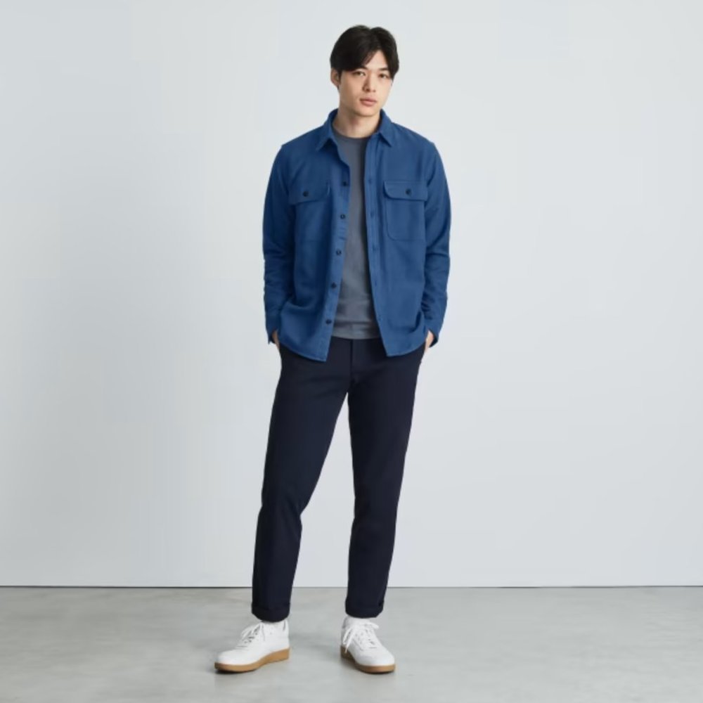 Everlane Heavyweight Overshirt - Blue - Men's Medium